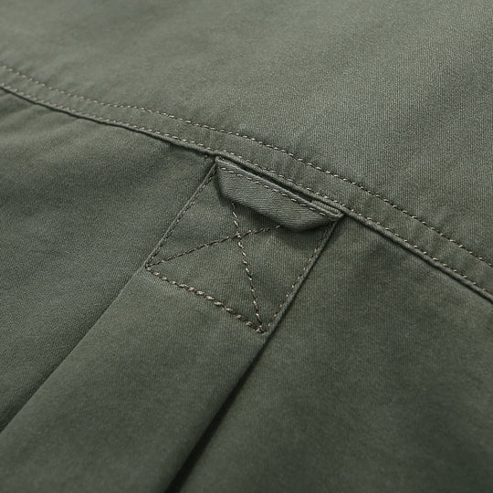 Herren Baumwoll-Utility-Hemd mit Druckknopf‑Brusttaschen und Stehkragen EB