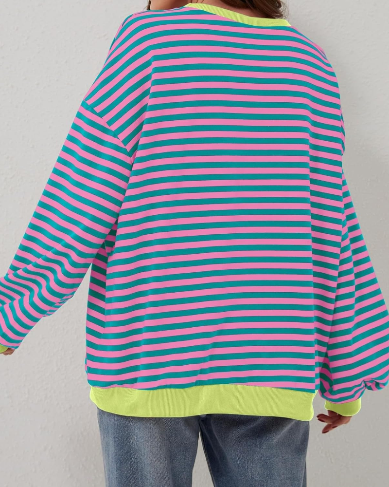 EB | Übergrößen Streifen Langarm Sweatshirt