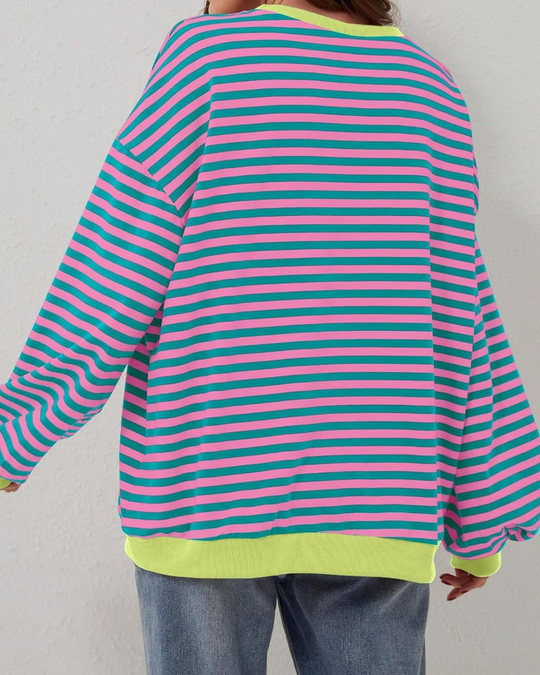 EB | Übergrößen Streifen Langarm Sweatshirt