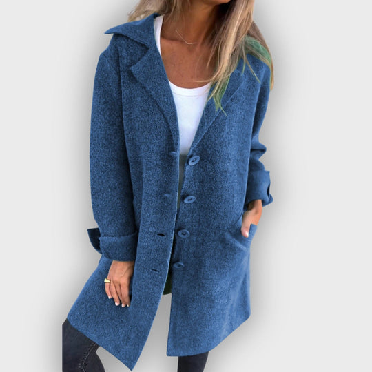EB | Lässiger langer Mantel mit Revers