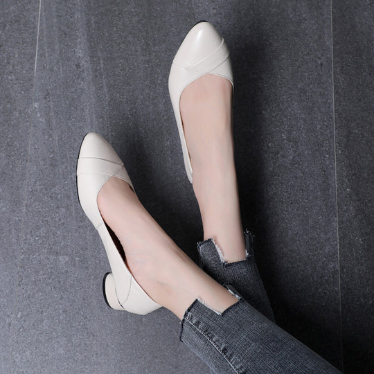 Damen elegante Ballerinas mit komfortabler Absatzhöhe und modischem Knickdesign EB