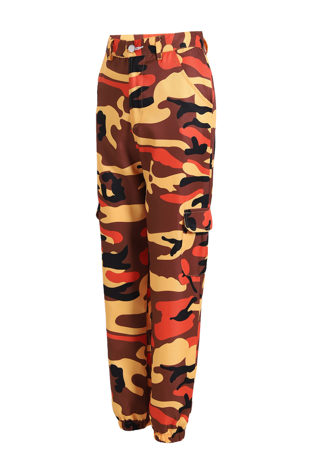 Damen Cargohose im modernen Camouflage-Design mit elastischem Bund und praktischen Taschen EB