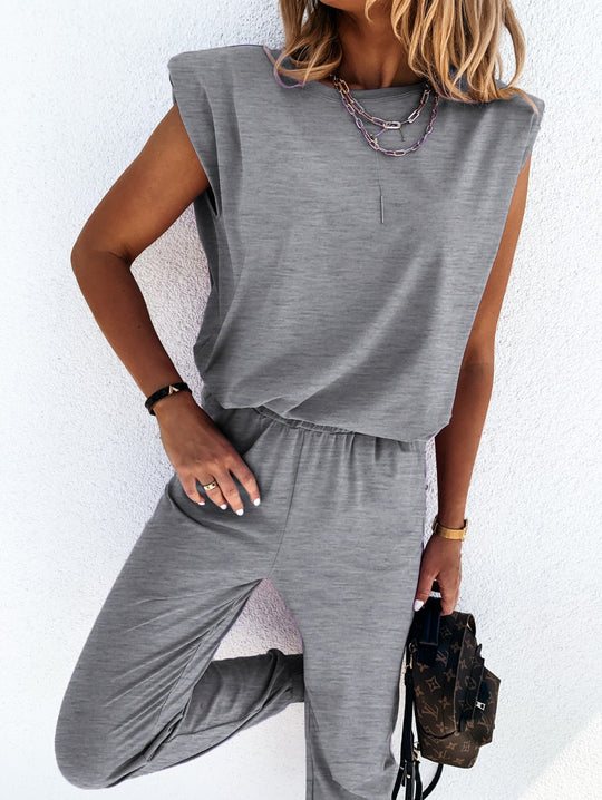 Damen lässiger Jumpsuit mit weichem, elastischem Material und modischem Cut EB