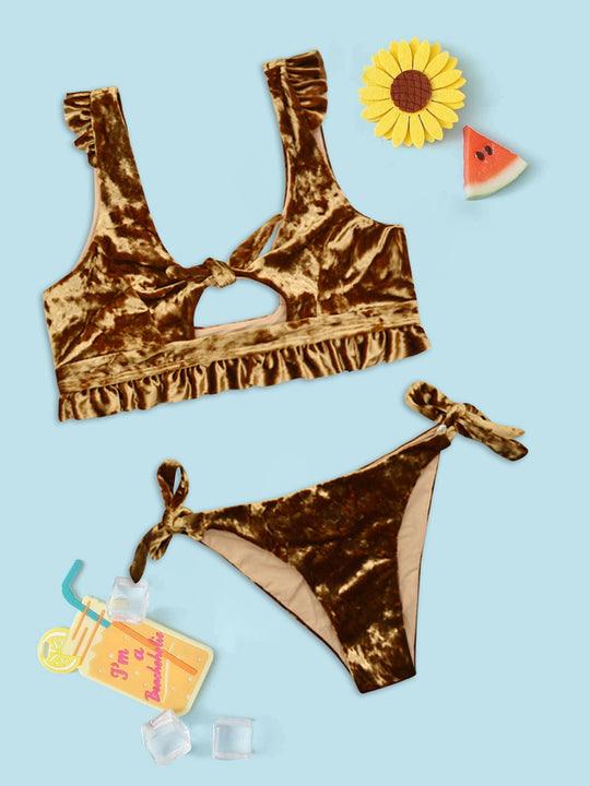 Damen Bikini-Set mit dezentem Cut-Out und Rüschendetails EB