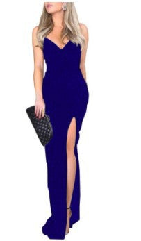 Damen Glamouröses Abendkleid mit seitlichem Schlitz und elegantem Ausschnitt EB