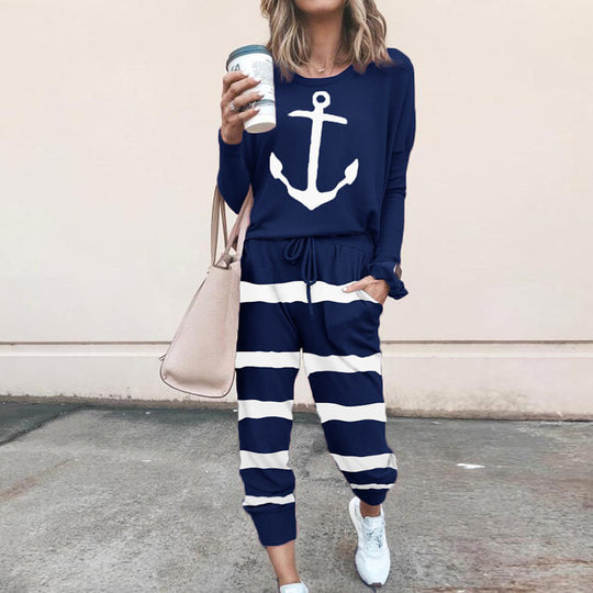 Damen Sweatpants-Set mit Sternen-Print und elastischem Bund EB