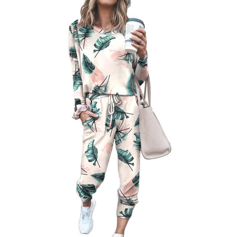Damen Sweatpants-Set mit Sternen-Print und elastischem Bund EB