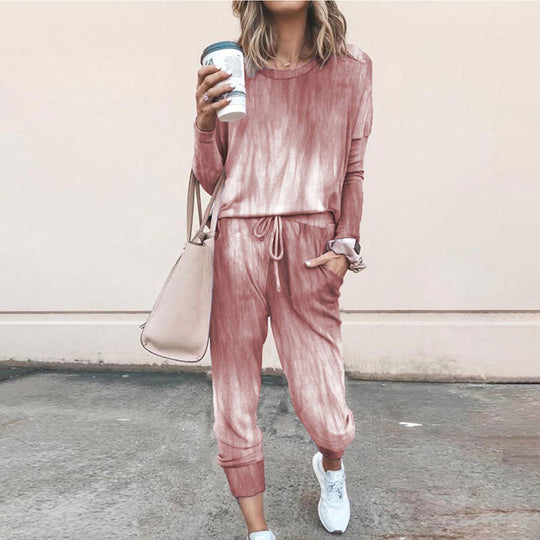 Damen Sweatpants-Set mit Sternen-Print und elastischem Bund EB