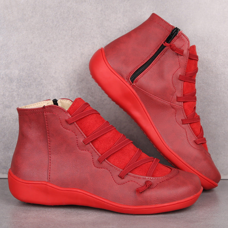 Damen modische Sneakerboots mit robustem High-Top-Design und seitlichem Reißverschluss EB