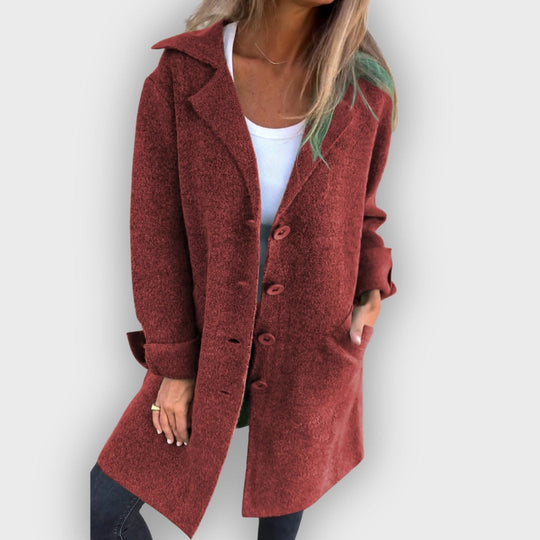 EB | Lässiger langer Mantel mit Revers