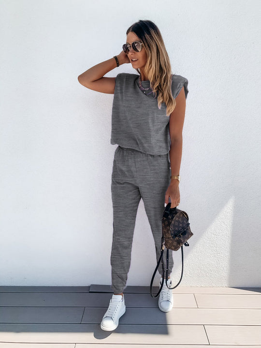 Damen lässiger Jumpsuit mit weichem, elastischem Material und modischem Cut EB