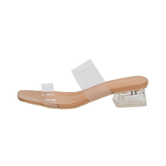 Damen transparente Blockabsatz-Sandalen EB