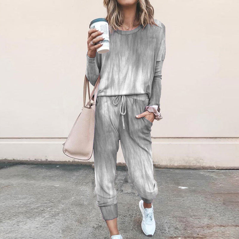 Damen Sweatpants-Set mit Sternen-Print und elastischem Bund EB