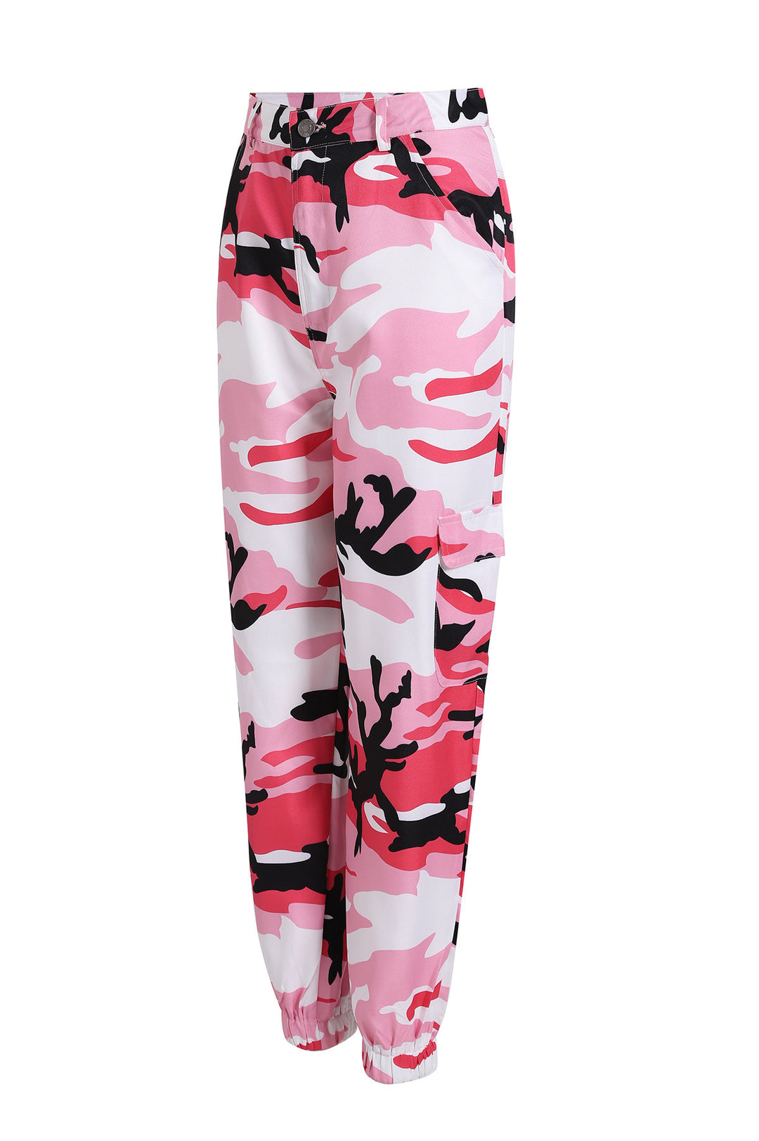 Damen Cargohose im modernen Camouflage-Design mit elastischem Bund und praktischen Taschen EB