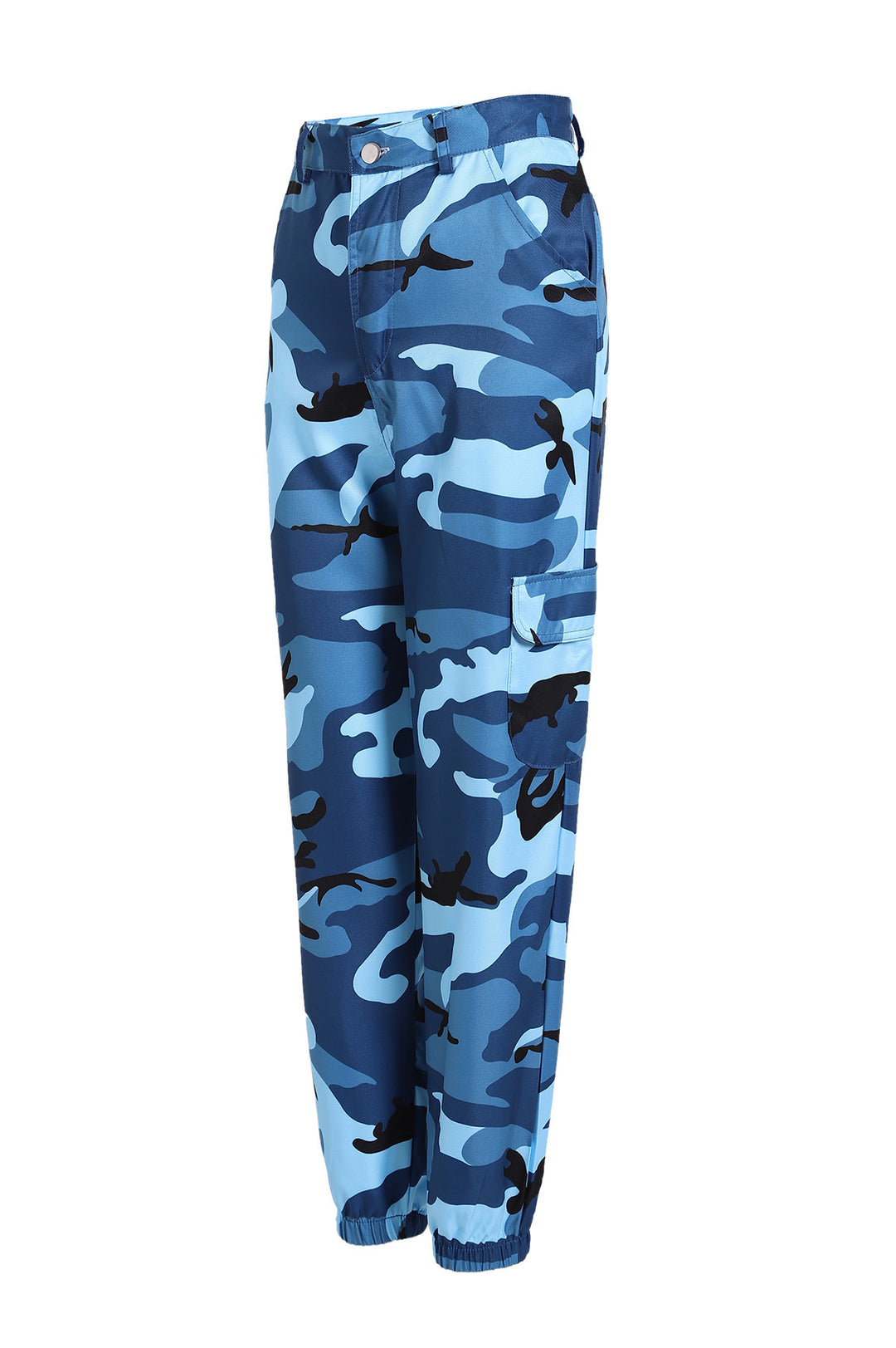 Damen Cargohose im modernen Camouflage-Design mit elastischem Bund und praktischen Taschen EB