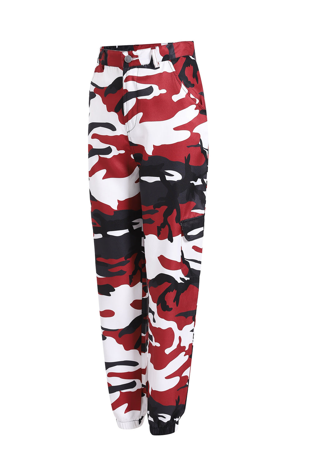Damen Cargohose im modernen Camouflage-Design mit elastischem Bund und praktischen Taschen EB