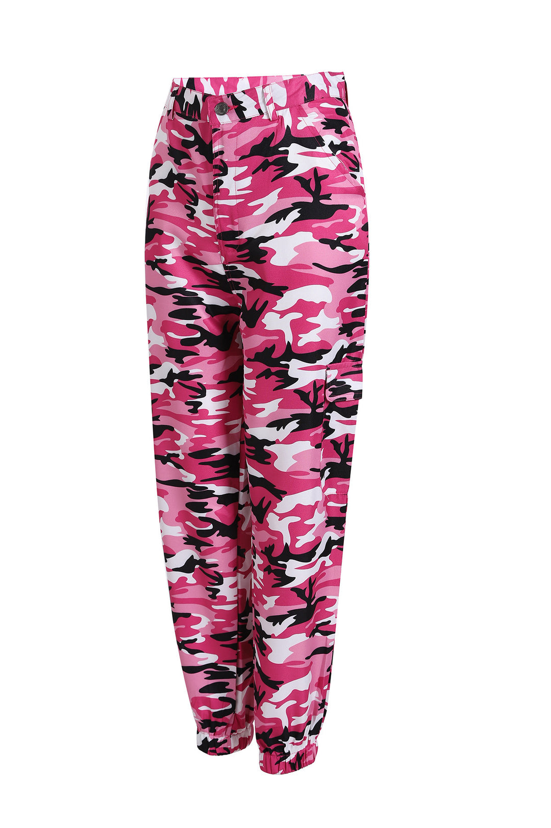 Damen Cargohose im modernen Camouflage-Design mit elastischem Bund und praktischen Taschen EB