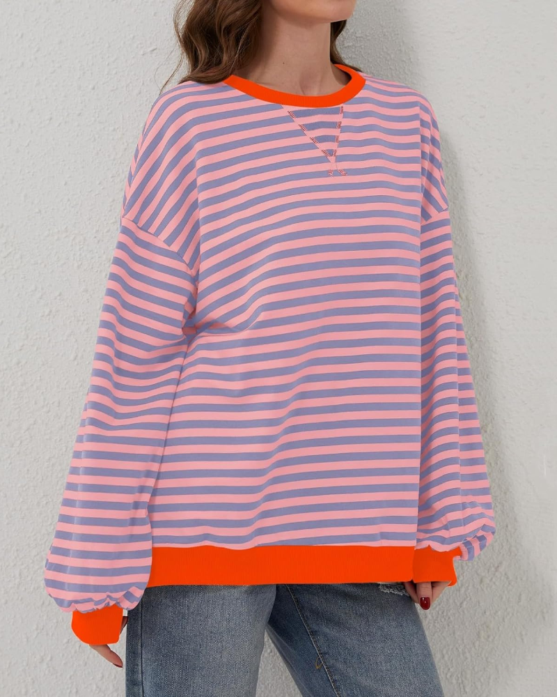 EB | Übergrößen Streifen Langarm Sweatshirt