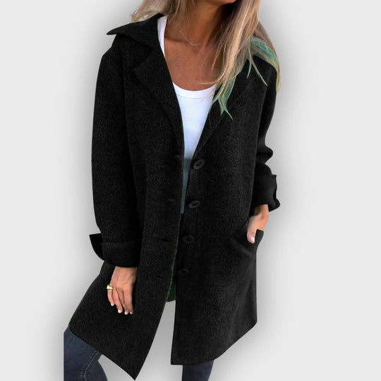 EB | Lässiger langer Mantel mit Revers