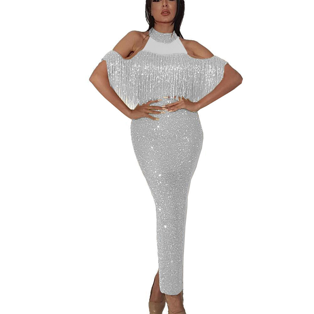 Damen Funkelndes Glamour Abendkleid EB