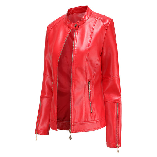 Damen modische Faux jacke mit minimalistischen Akzenten EB