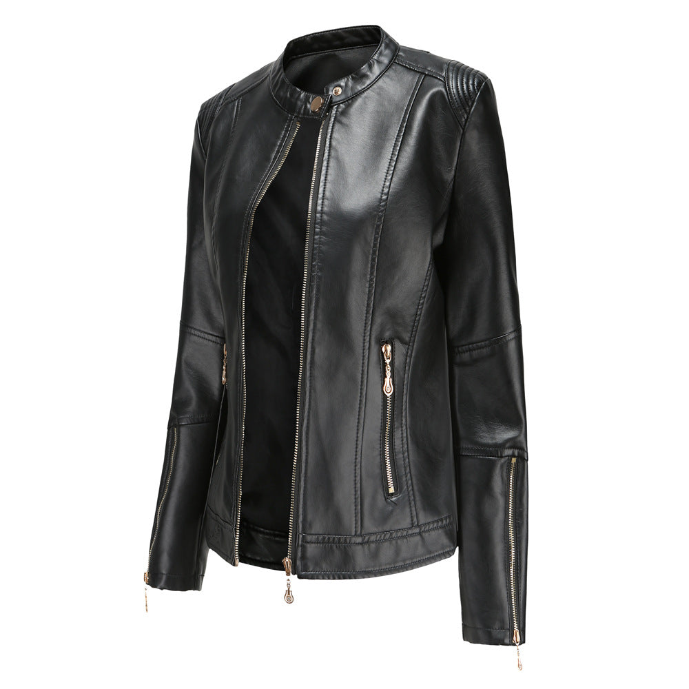Damen modische Faux jacke mit minimalistischen Akzenten EB