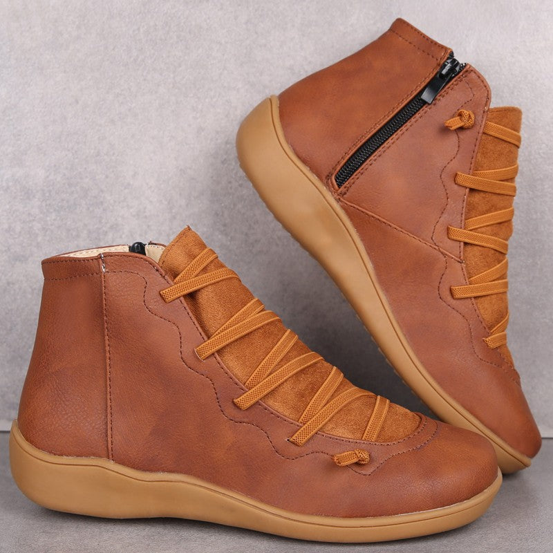 Damen modische Sneakerboots mit robustem High-Top-Design und seitlichem Reißverschluss EB
