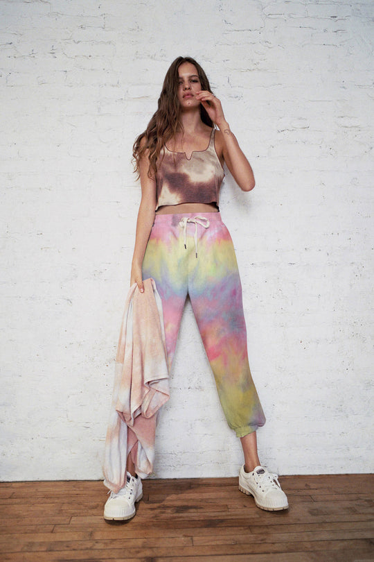Damen Freizeithose mit lässigem Schnitt und modernen Batikmustern EB