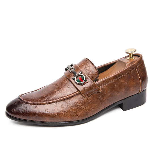 Herren Elegante Mokassins aus hochwertigem Leder mit modischem Schnallenverschluss EB