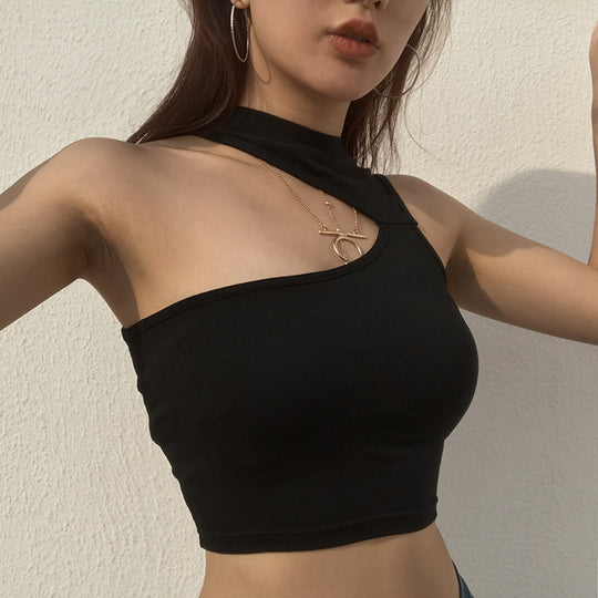 Damen sportliches Crop-Top mit kreativem Cut-Out-Design und atmungsaktivem Material EB