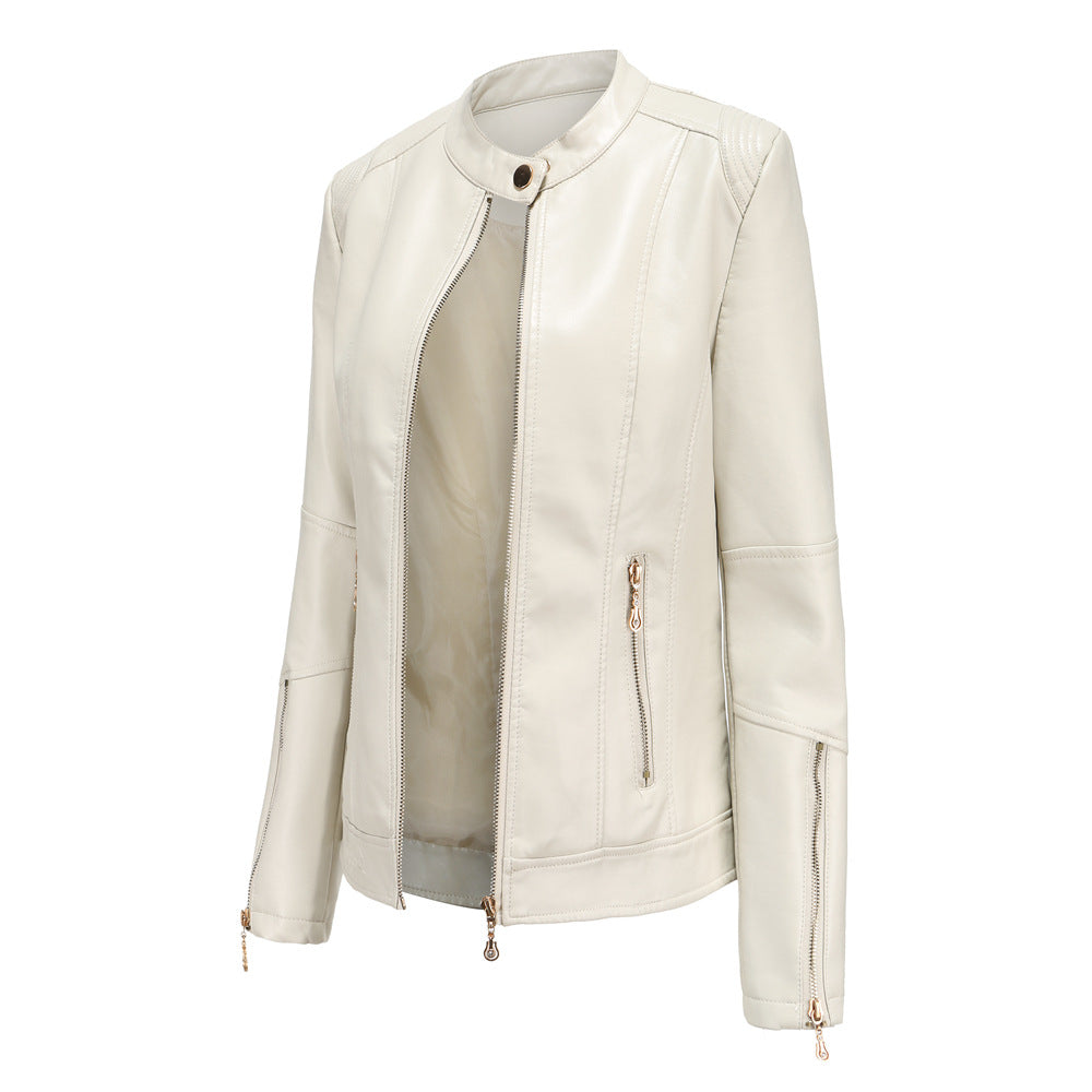 Damen modische Faux jacke mit minimalistischen Akzenten EB
