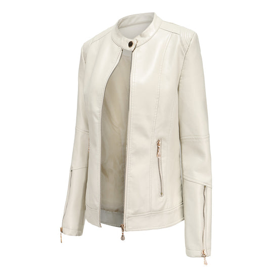 Damen modische Faux jacke mit minimalistischen Akzenten EB