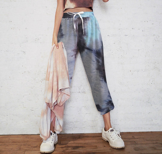 Damen Freizeithose mit lässigem Schnitt und modernen Batikmustern EB