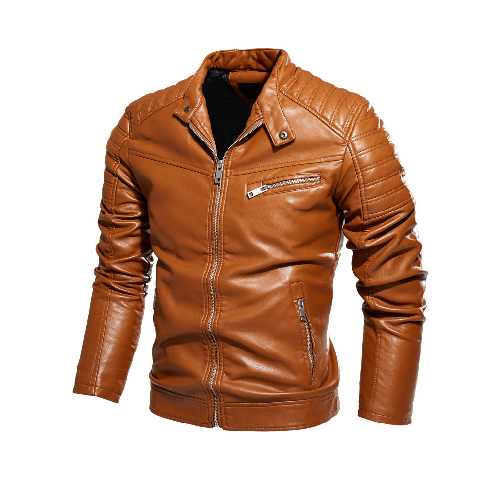Herren Kunstlederjacke im stylishen Design mit robusten Details EB