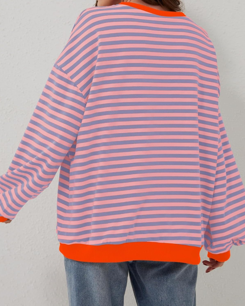 EB | Übergrößen Streifen Langarm Sweatshirt