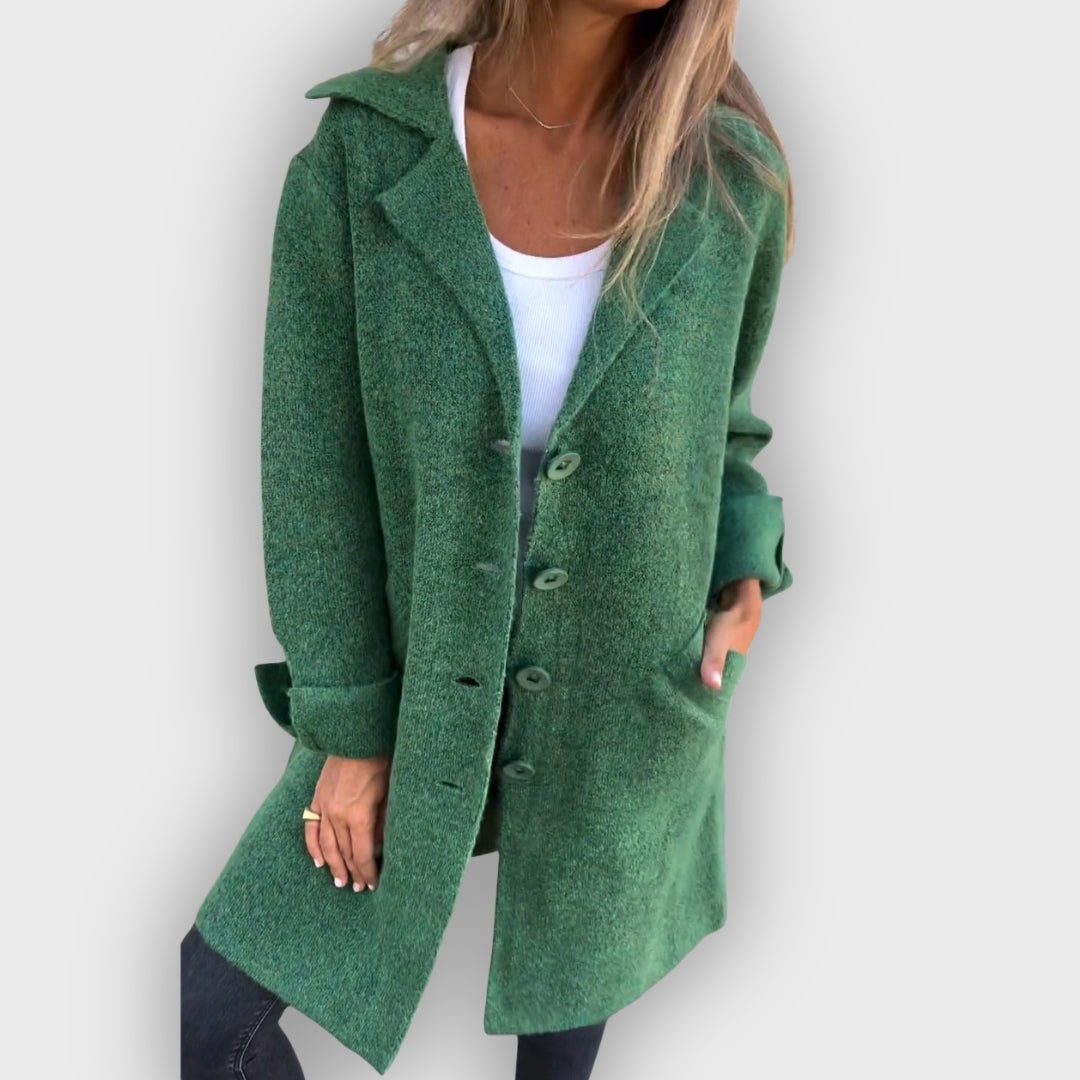 EB | Lässiger langer Mantel mit Revers