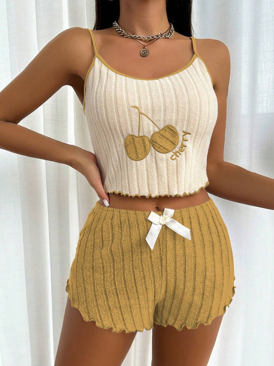 EB | Bestickte Weste Shorts Set