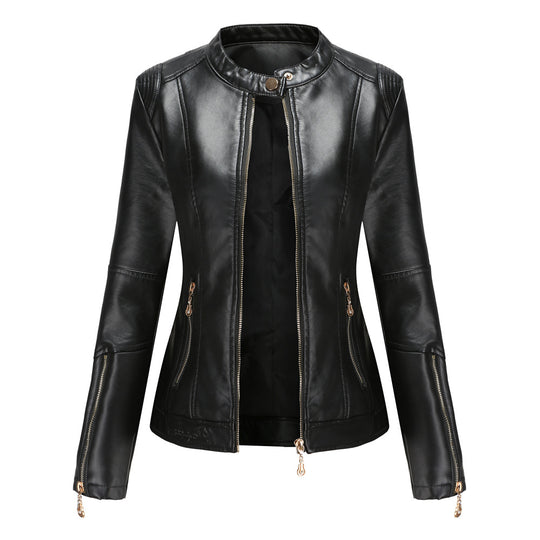 Damen modische Faux jacke mit minimalistischen Akzenten EB
