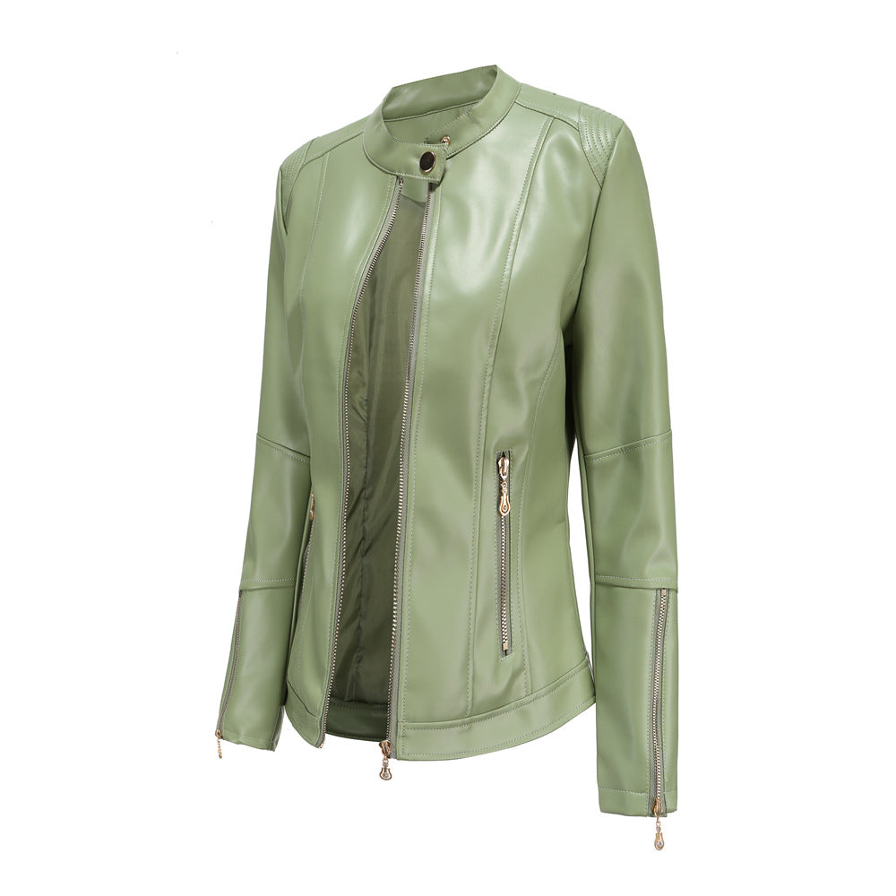 Damen modische Faux jacke mit minimalistischen Akzenten EB