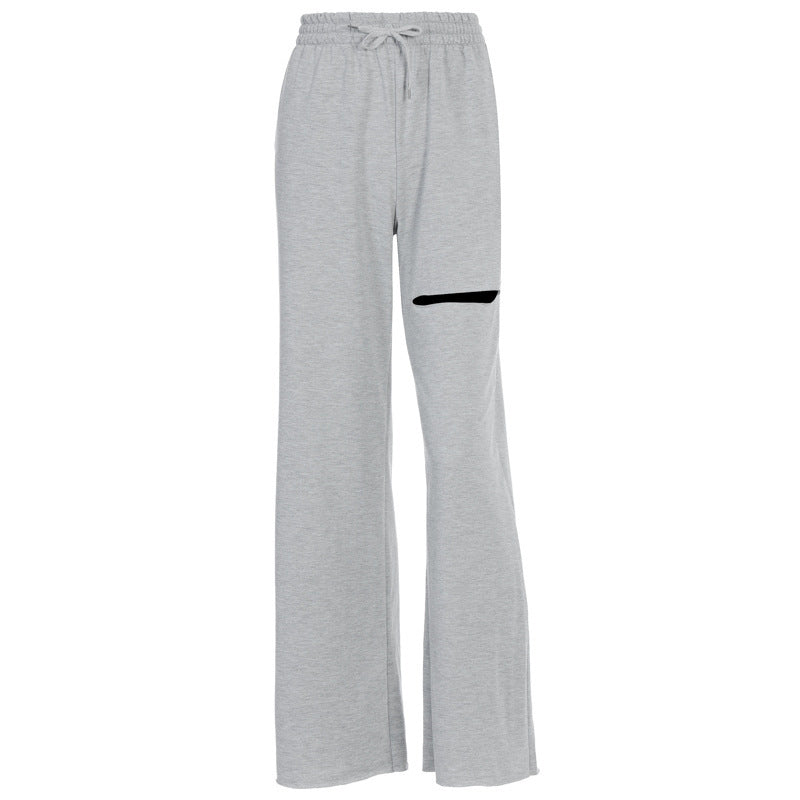 Damen Hochwertige Freizeithose mit modischen Riss-Details EB
