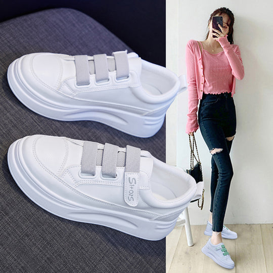 Damen Bequeme Slip-On Sneakers mit klassischem Design und elastischen Riemen EB