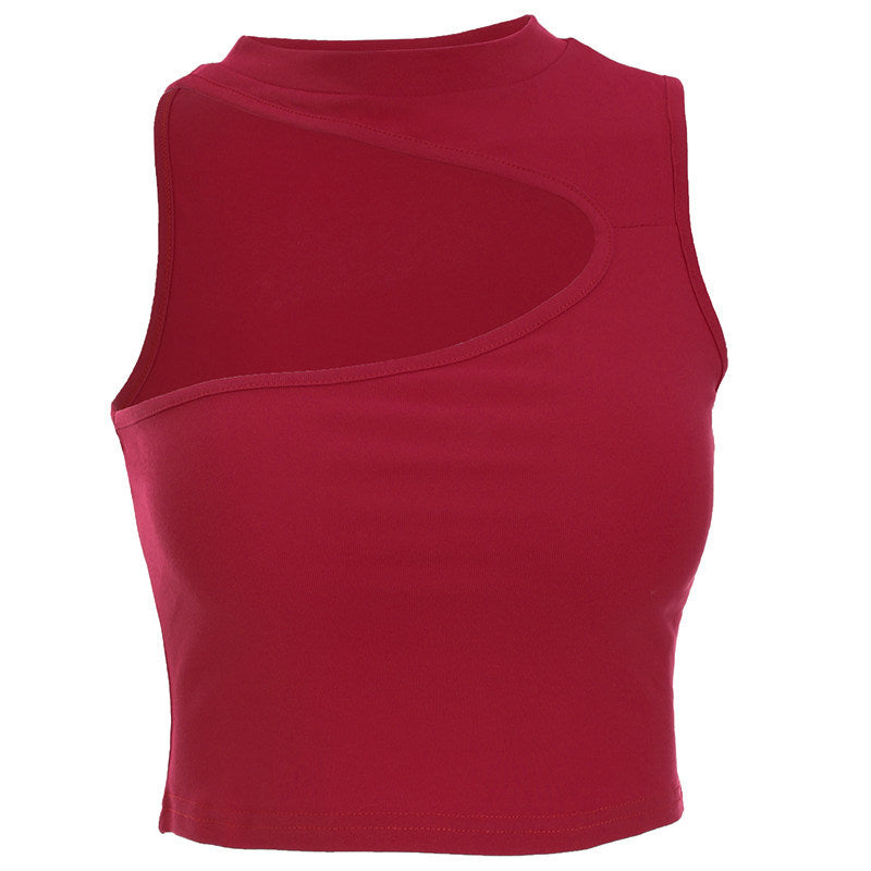 Damen sportliches Crop-Top mit kreativem Cut-Out-Design und atmungsaktivem Material EB