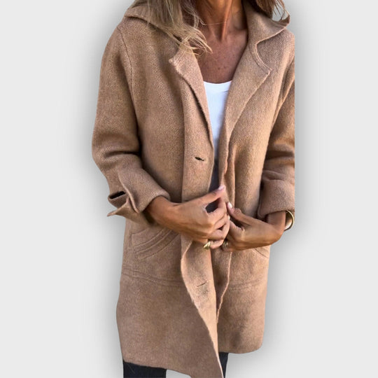 EB | Lässiger langer Mantel mit Revers