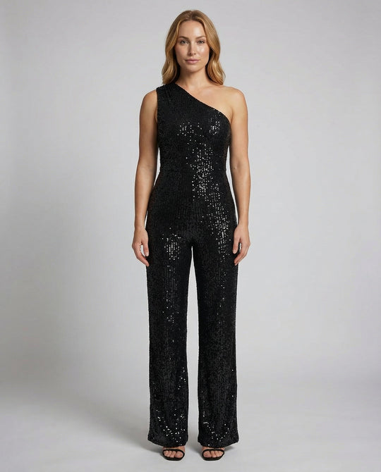 Moderner Pailletten Jumpsuit Damen | EB