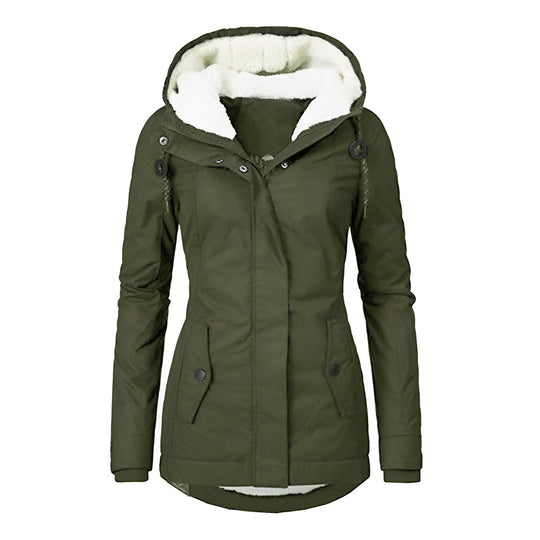EB | Warmer Plissierte Jacke mit Kapuze für Frauen