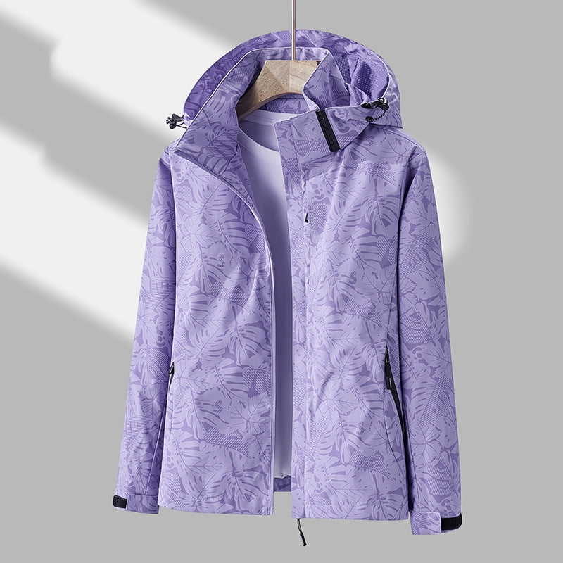 EB | Stilvolle Damen-Outdoor-Jacke mit Muster und Kapuze