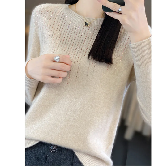 EB | Sweatshirt - Weicher Strickpullover mit funkelnden Details