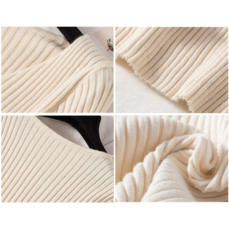 EB | Pullover - Slim-Fit Rippstrick V-Ausschnitt Pullover