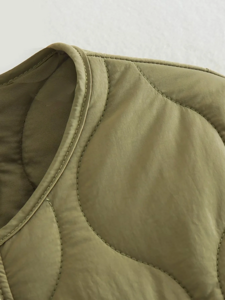 EB | Elegante Langarm-Steppjacke mit Ein-Knopf-Verschluss Ideal für Herbst/Winter