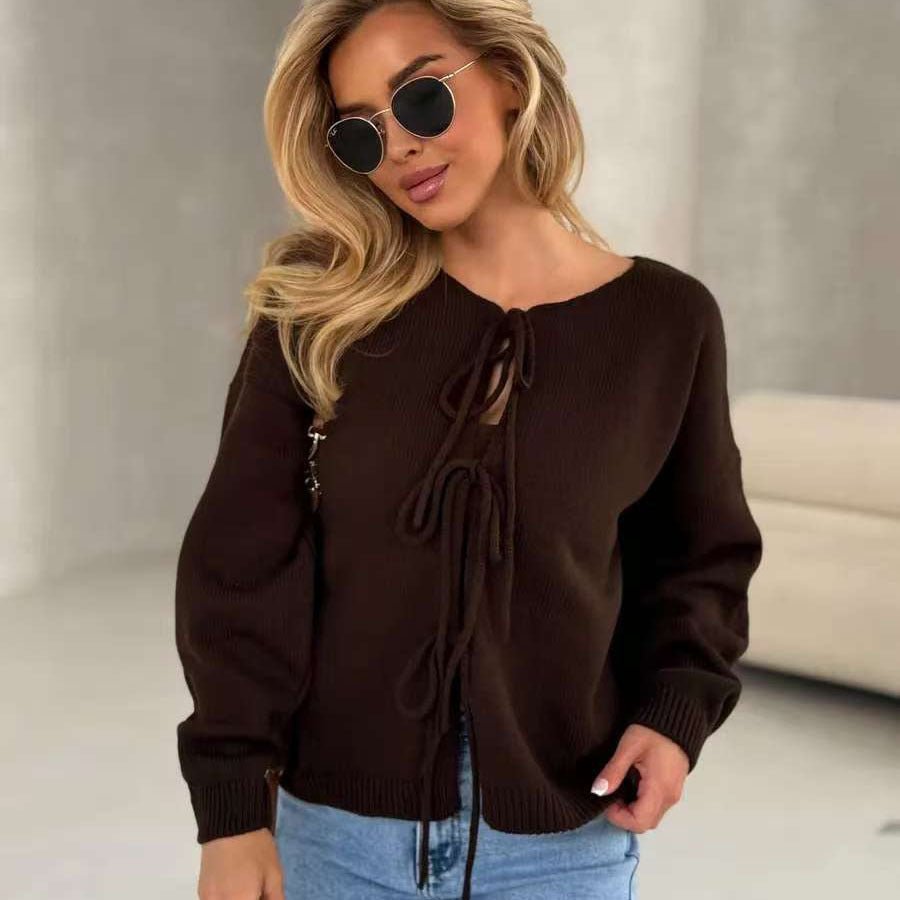 EB | Stylischer Kurzer Cardigan mit Schnürung